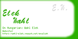 elek wahl business card